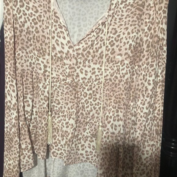 Marchesa Rose Tassel Tie Ruffle Blouse - Picture 2 of 5